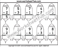 Subtraction – 1 Kindergarten Subtraction Worksheet