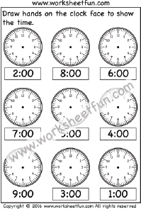 time clock face free printable worksheets worksheetfun