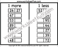 1 more 1 less – One Worksheet