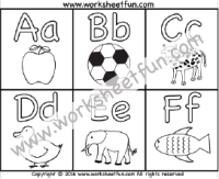 Alphabet Coloring – Letter Coloring – A-Z – a-z- Five Worksheets