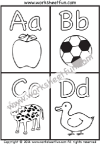Alphabet Coloring – Letter Coloring – A-Z – a-z- Seven Worksheets