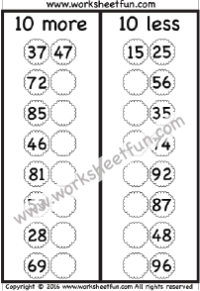 adding subtracting tens