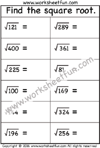 Square Root Chart Printable