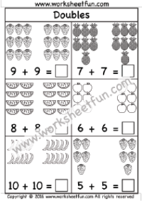 Addition Doubles – Two Worksheets