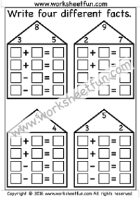 Fact Family Chart Printable