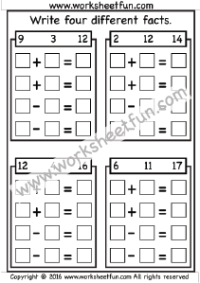 Addition Facts To 20 Chart