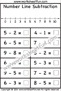 Number Line Subtraction – 1 Worksheet