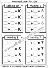 Making 6, 7, 8 & 10 - One Worksheet