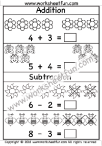 Mixed – Addition/Subtraction – 5 Worksheets