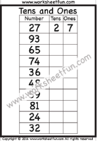 Hundreds Tens And Ones Chart Printable