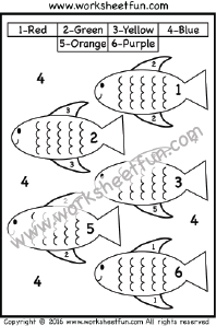 Color by Number – Fish – One Worksheet