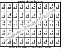 Timed Addition Drill – 50 Problems – Two Worksheets