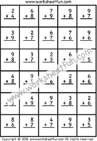 Addition – 1 Digit / FREE Printable Worksheets – Worksheetfun