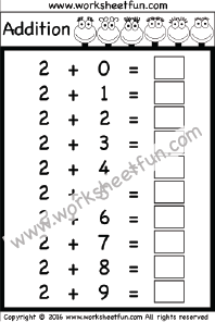 Basic Addition Facts- (0-9) - Ten Worksheets