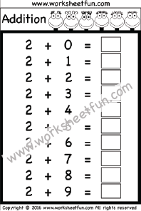 Addition Facts Chart Printable