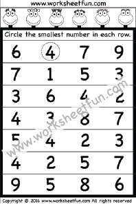 Smallest Number - 1 Worksheet