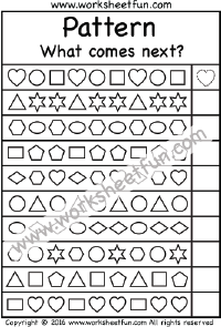 Complete the Shape Pattern  – One Worksheet