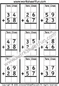 2 digit addition with regrouping carrying 5 worksheets free printable worksheets worksheetfun