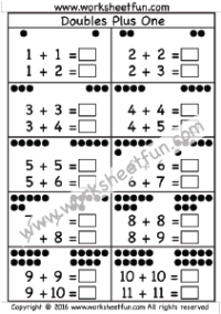 Doubles Plus One – 1 Worksheet
