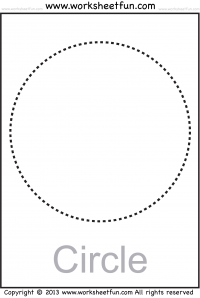 Shapes - Circle, Triangle, Square, Rectangle, Rhombus, Oval - Six Worksheets