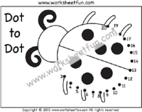 Dot to Dot – Ladybug – Numbers 1-20 – One Worksheet