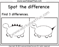 Spot the difference – Dinosaur – One Worksheet