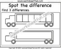 Spot the difference – Bus – One Worksheet