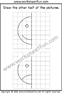 Feelings And Emotions – Draw the other half – Smiley Face – Happy & Sad – One Worksheet