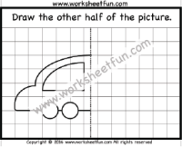 Draw the other half – Car – One Worksheet