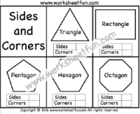 Corners and Sides –  Triangle, Rectangle, Pentagon, Hexagon & Octagon – One worksheet