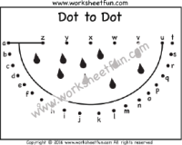 Dot to Dot – Watermelon – Letters – a-z – One Worksheet