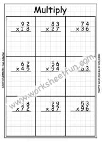 Multiplication – 2 Digit By 2 Digit – Ten Worksheets