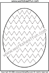 Easter Eggs – Tracing – Coloring – Zig Zag Line Tracing – One Worksheet