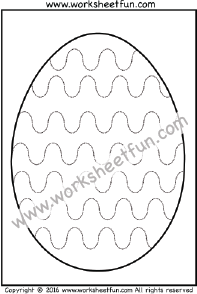 Easter Eggs – Tracing – Coloring – Curved Line Tracing – One Worksheet