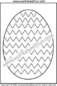 Easter Eggs – Coloring – Zig Zag Line – One Worksheet
