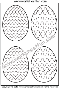 Easter Eggs – Coloring – Curved and Zig Zag Line – One Worksheet