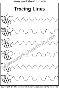 Curved and Zig Zag Line Tracing – 1 Worksheet