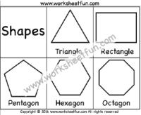 Shapes – Triangle, Rectangle, Pentagon, Hexagon & Octagon – One worksheet
