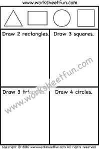 Shapes – Triangle, Rectangle, Circle & Square – One Worksheet