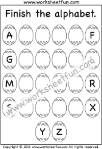 Missing Uppercase Letters – Missing Capital Letters – Three Worksheets