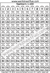 Easter Worksheets - Hundred Chart - Number Chart 1-100