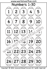 Number Chart 1 30