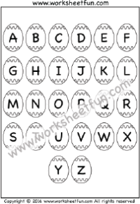 Easter Worksheets – Letter Chart – A to Z – Alphabet Chart – Capital letters – Uppercase – One Worksheet