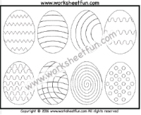 Easter Worksheets – Easter Eggs -Tracing & Coloring – One Worksheet