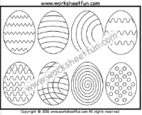 Easter Worksheets – Easter Eggs – Coloring – One Worksheet