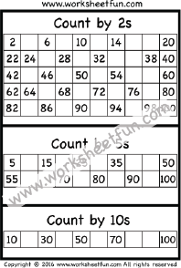 Skip Counting by 2s, 5s, and 10s – One Worksheet