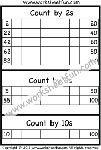 Skip Counting by 2s, 5s, and 10s – One Worksheet