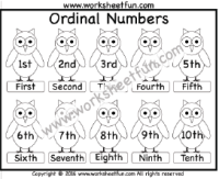 Printable Ordinal Numbers Chart