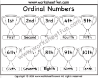 Ordinal Numbers – One Worksheet