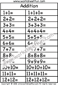 Adding 3 Numbers – One Worksheet